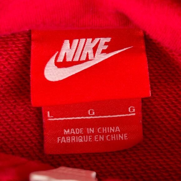 Nike Hoodie Men L Red Blue Colorblock Full Zip Graphic Logo Retro 80s 612892-687 - Picture 10 of 12